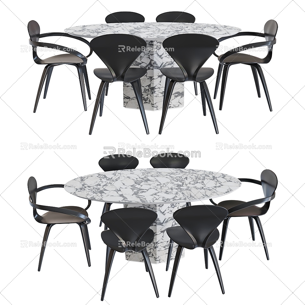 Jane European Tables and Chairs 3d model