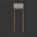 Modern Bar Stool With Light Colored Seat Backrest And Copper Metal Frame