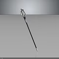 Black and White Long Handled Scythe Weapon With Modern Sharp Blade Design
