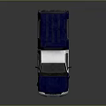 Blue And White Police Pickup Truck With Enclosed Cargo Cab And Emblem