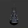 Highly Detailed Warship 3D Model Military Naval Water Transport Vessel With Deck Design