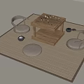 New Chinese Tea Table and Chair 3d model