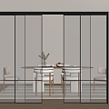 Modern sliding door Changhong glass door glass door glass sliding door 3d model