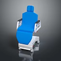 Blue Medical Patient Transfer Chair With Wheels Armrests And Padded Seat