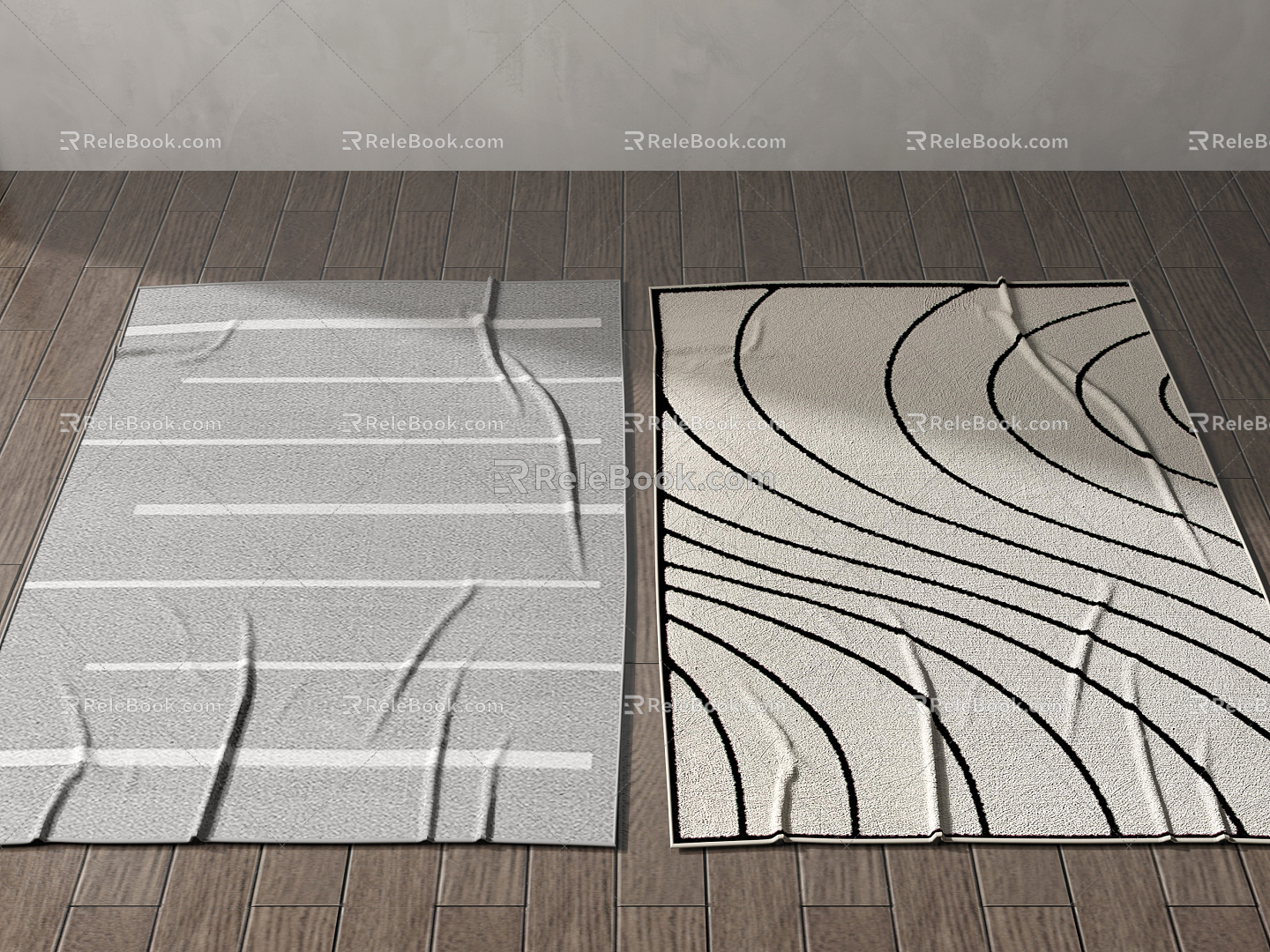 Modern Square Carpet Carpet 3d model