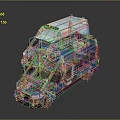 Detailed Blue Police Van and White Ambulance 3D Rendering With Emergency Roof Lights