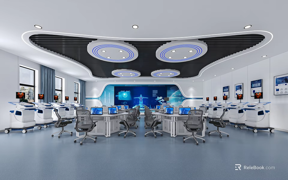 Modern Hospital Outpatient Clinic Featuring Patient Waiting Area And Medical Consultation Services 3d model 