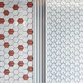 Modern Wall Decor With Hexagonal Polka Dot And Striped Patterns In Gray Red White Blue 3d model
