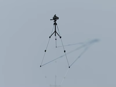 Swing Door Photography Scene With Tripod Camera Under Sky And Shadow 3d model