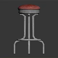 Stylish Contemporary Bar Stool With Pink Padded Seat And Metal Frame Design
