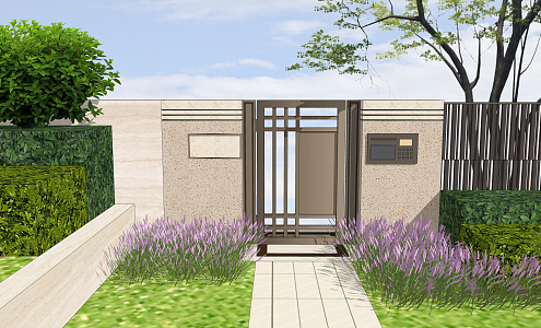 Modern Gate Villa Gate Small Courtyard Gate 3d model