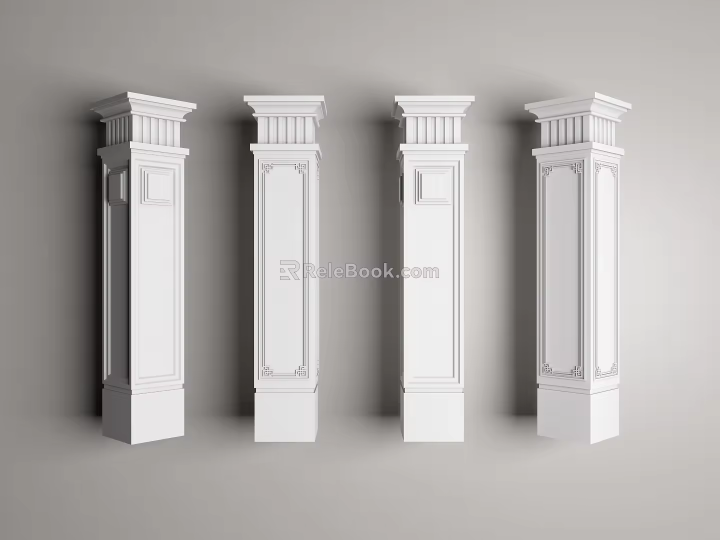 New Chinese Style Column Roman Column Chinese Style Roman Column Chinese Style Pattern Chinese Style Carved 3d model