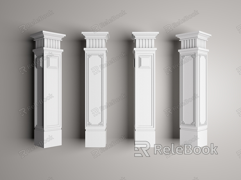 New Chinese Style Column Roman Column Column Chinese Style Roman Column Chinese Style Pattern Chinese Style Carved model