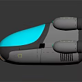 Advanced Futuristic Streamlined Flying Vehicle With Transparent Blue Cockpit And Silver Thrusters