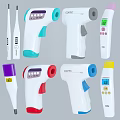 Different Colored Non Contact Thermometers As Medical Devices With Digital Display And Ergonomic Design