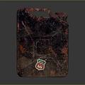 Rusty Red Shell 46 Oil Barrel With Dark Textured Surface and Weathered Finish