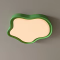 Irregular Shape Ceiling Light with Green Frame and Off White Light Surface on Gray Background 3d model