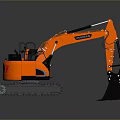 Orange Hyundai Functional Construction Vehicle With Crawler Tracks And Digging Bucket
