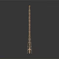 Eiffel Tower Model Detailed Metal Structure With Reflective Base And Decorative Design