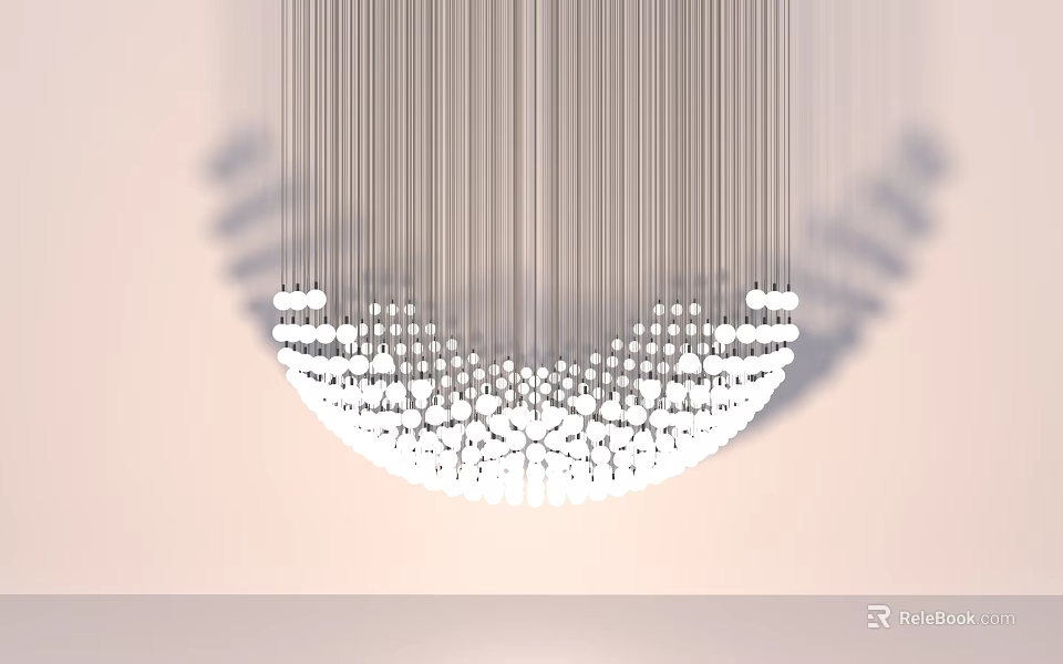 Modern Metal Chandelier With Multiple Bulbs Arranged In Circular Design For Contemporary Interior Lighting 3d model 