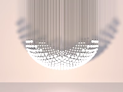 Modern Metal Chandelier With Multiple Bulbs Arranged In Circular Design For Contemporary Interior Lighting 3d model