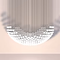 Modern Metal Chandelier With Multiple Bulbs Arranged In Circular Design For Contemporary Interior Lighting