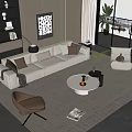 Modern Sofa Coffee Table Combination Sofa Coffee Table 3d model