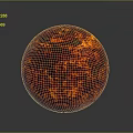 Glowing Red Orange Sphere With Lava Like Texture And Shiny Reflective Surface 3d model