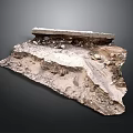 Realistic Geological Terrain Model With Dirt Layers Rocks And Uneven Surface