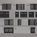 Modern Cabinet Door Designs With Black And Gray Panel Variations 3d model