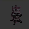 Ornate Multi Layered Tower Structure With Green Gray Finish And Decorative Base