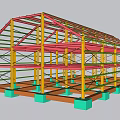 Industrial Equipment Steel Structure Building Framework With Support Beams And Foundation