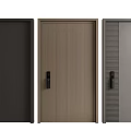 Modern Security Doors Featuring Black Wooden Gray Panel Designs And Secure Locks 3d model