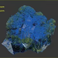 Ancient Church with Red Spire Surrounded by Lush Green Vegetation on Rocky Hillside