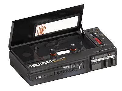 Vintage Walkman Portable Cassette Player With Control Buttons And Display Screen 3d model