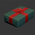 Decorative Green Gift Box With Red Ribbon And Festive Bow For Daily Living Use