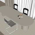 Modern Dining Table and Chair 3d model