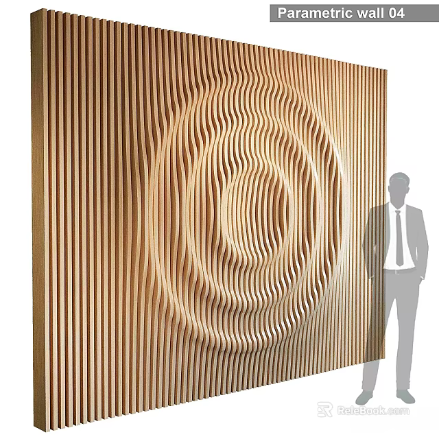 Modern Wooden Wall Decor With 3D Wave Like Concentric Circle Design For Interior 3d model