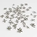 Ground Cover Plant Foliage With Small Silver Branches On White Background 3d model