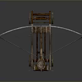 Vintage Historical Tank Model Featuring Wooden Frame And Wheeled Arm Structure Design