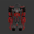 Red Futuristic Armored Vehicle Featuring Sci Fi Mechanical Design And Heavy Armor Plating