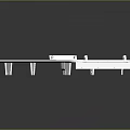 White Metal Frame Structure With Rectangular Holes And Support Legs For Industrial Use