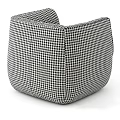 Modern Single Seater Sofa With Classic Houndstooth Pattern And Comfortable Design 3d model