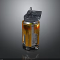 Modern Futuristic Mechanical Component Featuring Metallic Structure Transparent Golden Panels And Silver Base