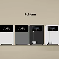Poliform Kitchen Appliances With Digital Displays And Coffee Cups On Shelf