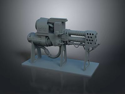 3D Model Of Industrial Mechanical Device With Motor Cylindrical Tube And Base Stand 3d model