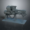 3D Model Of Industrial Mechanical Device With Motor Cylindrical Tube And Base Stand