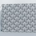White Background Wall With 3D Fan Shaped Patterns And Decorative Elements 3d model