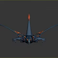 Blue Dragon Like Game Movie Character With Orange Wings And Horns