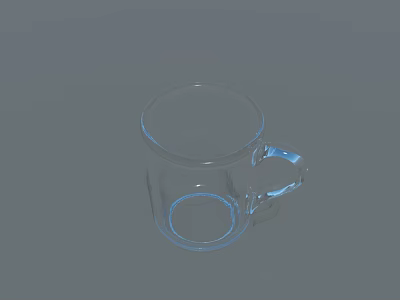 Transparent Glass Cup with Handle Clear Simple Design for Daily Use 3d model